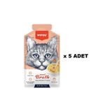 Wanpy Somon & Ton Balığı Eti Çorbası 50 gr x 5 Adet Kediler İçin Lezzetli Yaş Mama