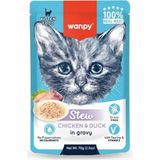Wanpy Stew Pouch 7 gr Tavuklu Ördekli Yaş Kedi Maması Lezzetli Tat ve Besleyici İçerik