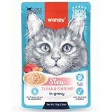 Wanpy Stew Pouch Ton Balık ve Karidesli Yaş Kedi Maması 70 Gr