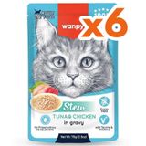 Wanpy Stew Pouch Ton Balık ve Tavuklu 6x70 gr Kedi Yaş Maması