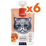 Wanpy Tasty Meat Paste Taze Somonlu Ve Tavuk Etli 6x90 gr Kedi Et Ezmesi