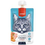 Wanpy Tasty Meat Paste Taze Tavuk Etli Ve Havuçlu 90 gr Kedi Et Ezmesi
