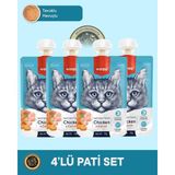 Wanpy Tavuk & Havuç Kedi Et Ezmesi Kedi Ödül Maması Seti 4x90 gr - 90 G × 4 Paket