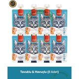Wanpy Tavuk & Havuç Kedi Et Ezmesi Kedi Ödül Maması Seti 8x90 gr - 90 g × 8 Paket