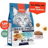 Wanpy Tavuklu Tahılsız Yetişkin Kedi Maması 1.5 kg - 1 kg