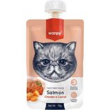 Wanpy Taze Somon & Tavuklu Kedi Et Ezmesi 90 Gr x 4 Adet Lezzetli Ödül Maması