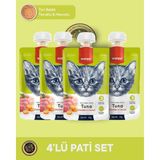 Wanpy Ton Balık & Tavuk & Havuç Kedi Et Ezmesi Kedi Ödül Maması Seti 4x90 gr - 90 G × 4 Paket