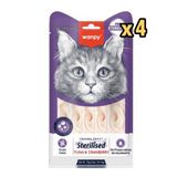 Wanpy Ton Balıklı -Kızılcıklı Kısırlaştırılmış Kedi Krema Ödülü 5×14 Gr X 4 Adet