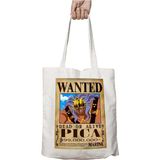 Wanted Pica Anime Iki Tarafı Kalıcı Baskılı Yıkanabilir Okul Plaj Omuz Bez Çantası