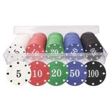 WAONIQ Poker Cipsleri, Profesyonel Poker Cipsleri, Mezhep Poker Cips Seti, Texas Hold Poker Chip Seti, Renkli Poker Cipsleri, Kart Blackjack Oyunları Ev Partileri için Zar Çizgili Poker Cipsleri 100 Adet