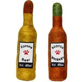 WaowPets Animal Products Bottle Toy, Köpek Oyuncağı, Kedi Oyuncağı, Peluş Oyuncak (Kahverengi - Sarı)