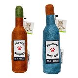WaowPets Animal Products Bottle Toy, Köpek Oyuncağı, Kedi Oyuncağı, Peluş Oyuncak (Kahverengi - Turkuaz)