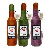 WaowPets Animal Products Bottle Toy, Köpek Oyuncağı, Kedi Oyuncağı, Peluş Oyuncak (Kahverengi - Yeşil - Lila)