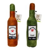 WaowPets Animal Products Bottle Toy, Köpek Oyuncağı, Kedi Oyuncağı, Peluş Oyuncak (Kahverengi - Yeşil)