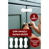Wappa 1 Adet Beyaz Renk Kapak Kilidi Çocuk Güvenlik Kilidi Çekmece Dolap Kilidi Koruyucu Kilit Çok Amaçlı Güvenlik Kilidi