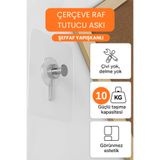 WAPPA 1 Adet Güçlü Yapışkanlı Raf Çerçeve Tutucu Askı - Şeffaf Yapışkanlı Askı