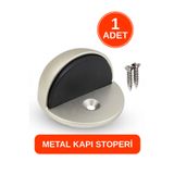 WAPPA 1 ADET Yarımay Kapı Stoperi Tamponu Vidalı Metal Kapı Stopu Saten Gri