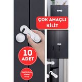 WAPPA 10 Adet Güvenlik Kapak Kilidi,Çok Amaçlı Çekmece Dolap Beyaz Eşya Güvenlik Kilidi