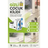 wappa 2 Adet Gizli Çocuk Kilidi Kapak Güvenlik Kilidi, Dolap Kilidi, Çekmece Kilidi, Beyaz Eşya Kilidi Çok Amaçlı Adet 2
