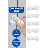 WAPPA 5 Adet Kapak Güvenlik Kilidi, Dolap Kilidi, Çekmece Kilidi, Beyaz Eşya Kilidi Çok Amaçlı