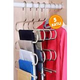 WAPPA 5 Bölmeli Metal Elbise Askısı - Giysi Pantalon Eşarp Fular Düzenleyici