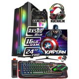 Warbox Kaptan 24" Monitör Xeon X5650 16Gb Ram 256Gb Ssd 250Gb Hdd Rx580 8Gb Ddr5 E.kartı Gaming Pc