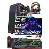 WarboX MONKEY Xeon X5650 16gb Ram 256gb Ssd 250gb Hdd RX580 DDR5 8GB E.Kartı 24" Monitör Gaming Takım Bilgisayar