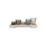 Warm Design Çok Renkli Ahşap Dekoratif Mumluk Modern Salon Yemek Masası Konsol Dekoru Çok Renkli 30 x 10