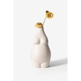 Warm Design Dekoratif Porselen Vazo Beyaz Modern Salon Konsol Masa Üstü Pampas Çiçek Vazosu Şık Ev Dekoru Beyaz