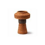 Warm Design El Yapımı Kabartmalı Terracotta Vazo Büyük Boy Boho Dekoratif Vazo Siyah, Kahverengi