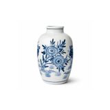 Warm Design Hand-Painted Seramik Vazo Mavi-Beyaz