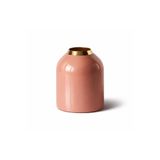 Warm Design Pembe-Altın Metal Emaye Vazo Modern Salon Konsol Sehpa Dekoru Pembe-Altın