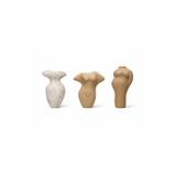 Warm Design Renkli 3'lü Set Terracotta Gövde Şekilli Vazolar Bohem Salon Konsol Sehpa Dekoru Renkli