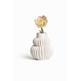 Warm Design Seramik Vazo Modern Dekoratif Beyaz Salon Konsol Dekoru 14 Cm Beyaz