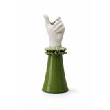 Warm Design Yeşil El Yapımı Seramik El Vazosu Vintage Salon Konsol Sehpa Dekoru Yeşil