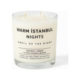 Warm Istanbul Nights | Premium Soya Mumu | 12 Oz, 3 Fitilli, 45+ Saat Yanma Süresi | Portakal, Ihlamur, Ylang & Sandal Ağacı | Organik Pamuk Fitil | Şık Cam Içinde - standart
