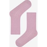 Warm Shiny Rib Pembe Soket Çorap - Standart