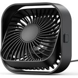 Warmco K51 Masaüstü Vantilatör 3 Kademeli 360° Döner Başlıklı USB Kablolu Soğutucu Fan Siya