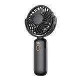 Warmco K70 Taşınabilir Şarjlı El Vantilatörü 2400mAh 360° Döner Başlıklı Standlı Dijital Ekranlı Soğutucu Fan Siyah