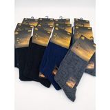 Warmen Erkek Yün Soket Çorap; Kışlık; Asorti 12 Li Paket (40-44) - 40 - 44