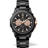 Warren Marrison MR25005-B Quartz Erkek Kol Saati - Siyah - Rose Gold