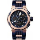 Warren Marrison MR25007-E Quartz Erkek Kol Saati - Rose Gold - Lacivert