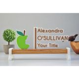 Wart Dizayn Ahşap Masa İsimliği 3 Parça Kişiselleştirilebilir Ofis İsimliği 24 cm Uzunluk - diyetisyen
