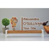 Wart Dizayn Ahşap Masa İsimliği 3 Parça Kişiselleştirilebilir Ofis İsimliği 24 cm Uzunluk - makine mühendisi