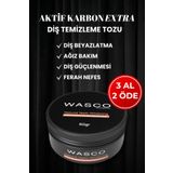 wasco Aktif Karbon Diş Temizleme Tozu 50 Gr Extra Beyazlatıcı Diş Tozu + Nane