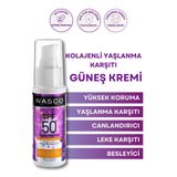 wasco KG002 Yaşlanma Karşıtı Spf50+ Kolajenli Güneş Kremi (Collagen-Panthenol-Hyaluronic Acid) 50Ml