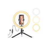 WASHA Tripodlu Youtuber Selfie Led Işıklı Masaüstü Tripod 8 Inç 20 Cm Kuaför Makyaj Işığı Tiktok Işığı