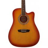 Washburn WA90CETS Elektro Akustik Gitar - Tobacco Sunburst (Orta Seviye - Cutaway) | Dahili Barcus Berry EQ4T Preamp ve Tuner, Ladin Kapak, Maun Arka ve Yanlar | Uyum: Sahne ve Kayıt Kullanımı
