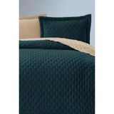 Washed Soft Cift Tarafli Cift Kisilik Yatak Ortusu Yesil