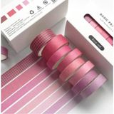 Washi Desenli Kağıt Bant Seti 8'li Mix Ölçü x 4 mt -PEMBE-698